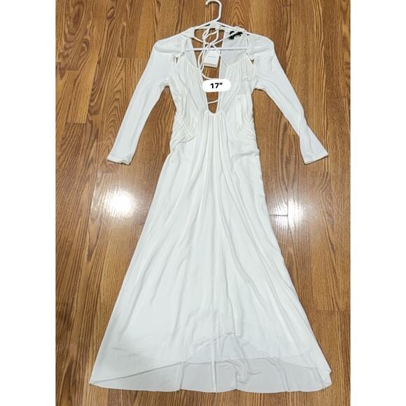 Isabel Marant White Bride Viscose Jadessi long sleeve Midi Dress sz FR 34 (US 2) - Picture 8 of 13